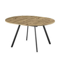 ESSTISCH TILL 120-150/120/76 cm Rund Eiche - Eichefarben/Schwarz, Holzwerkstoff (120/120/76cm) - B&D Home