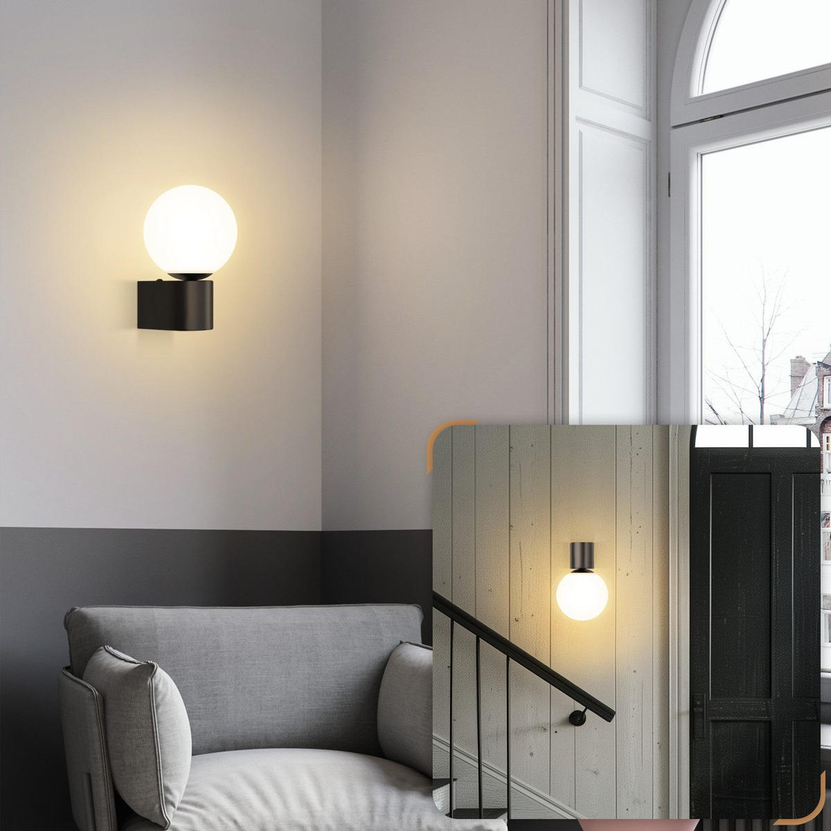 WANDLEUCHTE Resistor 11.5/10.5/16 cm - Schwarz, Metall (10.5/16/11.5cm) - ZMH