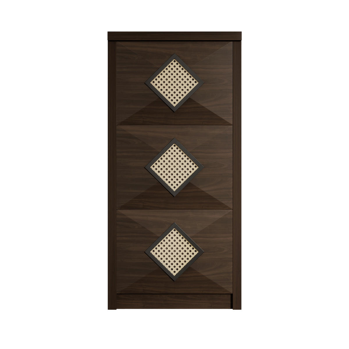 SCHUHSCHRANK aus Spanplatte 54x25x115cm in Naturfarben Dunkelbraun mit 3 Klappfächern - Naturfarben, Holzwerkstoff (54/115/25cm) - Modfu