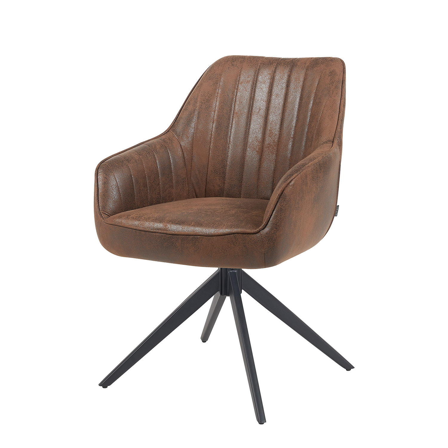 ARMLEHNSTUHL ARVIT - Schwarz/Braun, Textil/Metall (58/87/61cm) - B&D Home