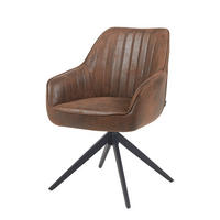 ARMLEHNSTUHL ARVIT - Schwarz/Braun, Textil/Metall (58/87/61cm) - B&D Home