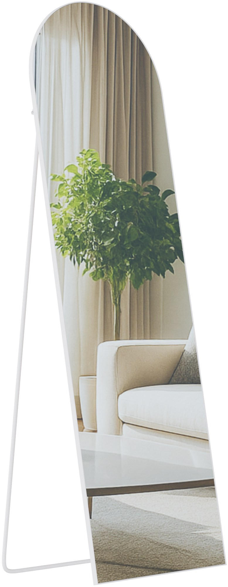 STANDSPIEGEL Malaga Glas Weiß matt Ganzkörperspiegel - Weiß, Glas (50/160/3cm) - DELUKE