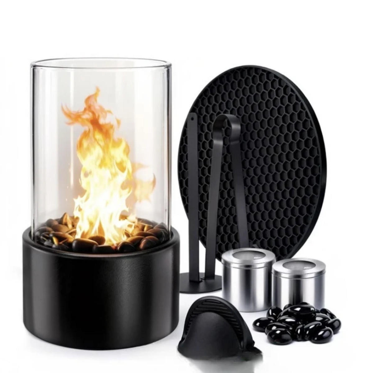 BIOETHANOL-KAMIN Schwarz 16/16/27 cm - Schwarz, Metall (16/27/16cm) - Authentics