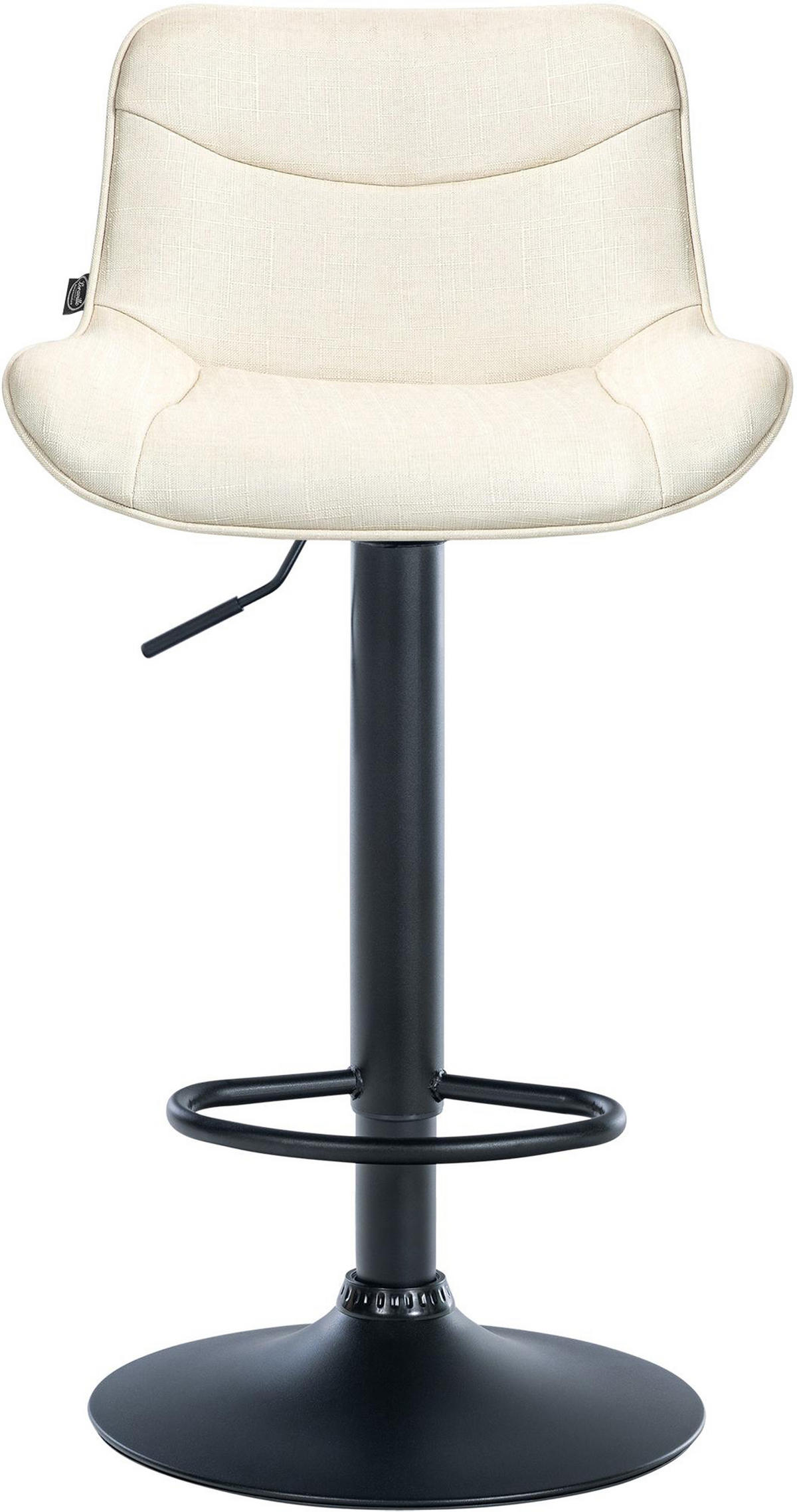 BARHOCKER 2er Set Vulcano Stoff schwarz creme - Schwarz/Naturfarben, Textil/Metall (49/106/51cm) - TPFLiving