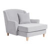 SESSEL XXL Karil Bezug Veloursstoff Buche natur / silber - Grau, Kunststoff (142/107/136cm) - 58aufmkessel