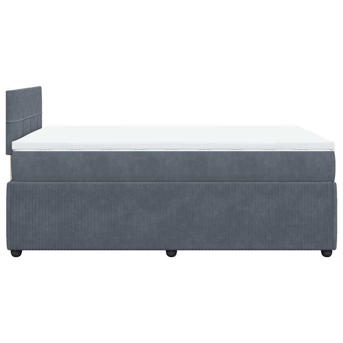 BOXSPRINGBETT Mit Matratze Dunkelgrau 120/200 Cm Samt - Grau, Textil (120/200cm) - vidaXL