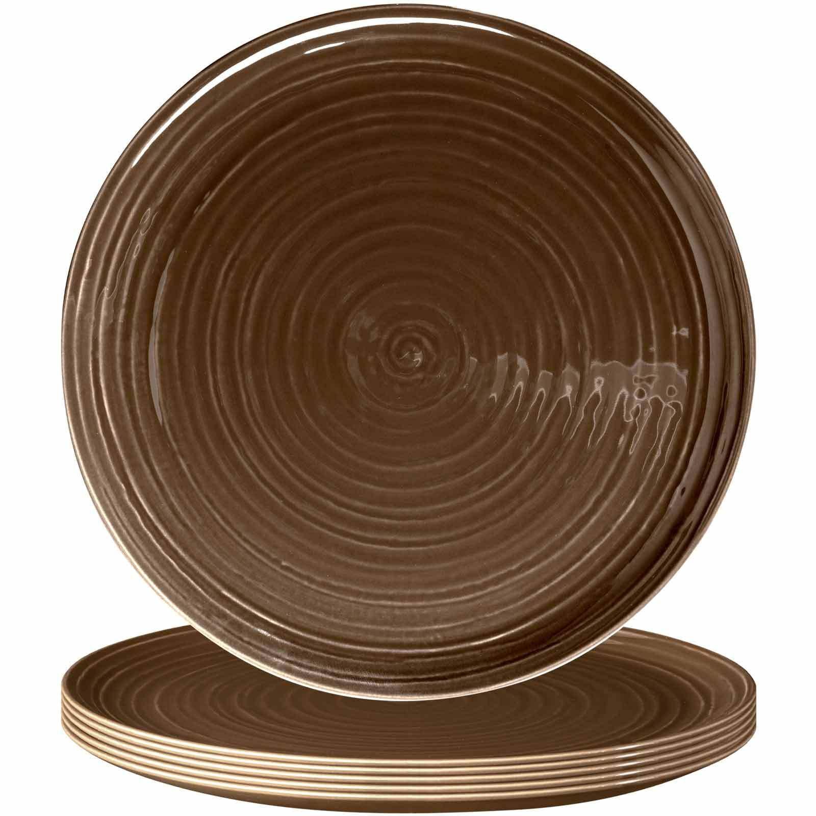 PIZZATELLER Terra Erdbraun ø 31,5 cm 6er Set - Braun, Keramik (31.5cm) - Seltmann Weiden