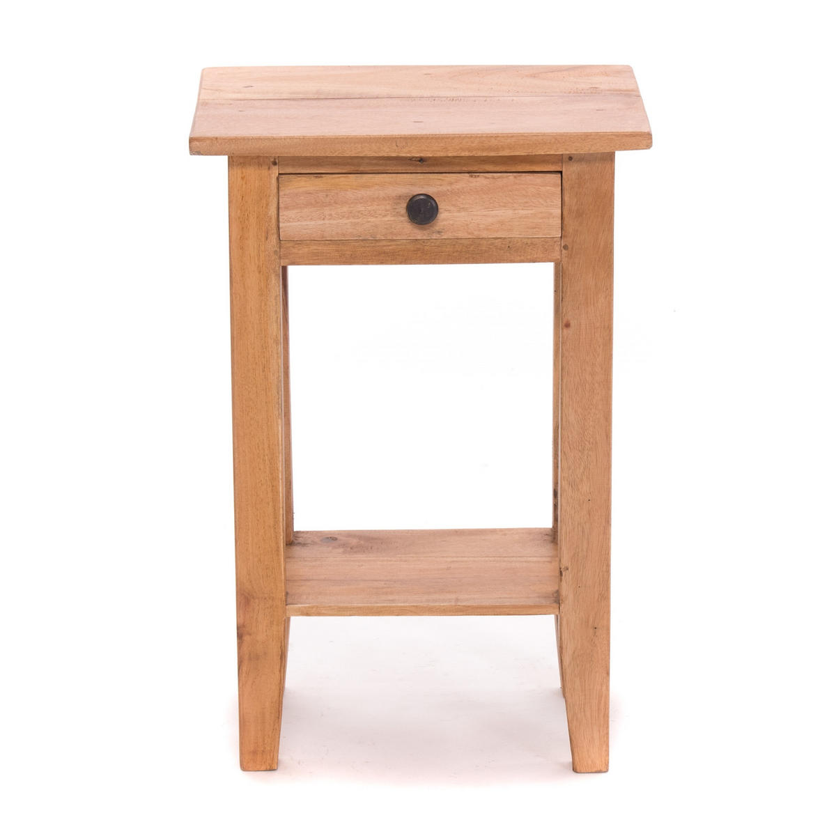 TELEFONTISCH PLANTA Mahagoni Massivholz, mit Schublade 08 honigfarben gewachst - Honig, Holz (24/34/52cm) - DESIGN DELIGHTS