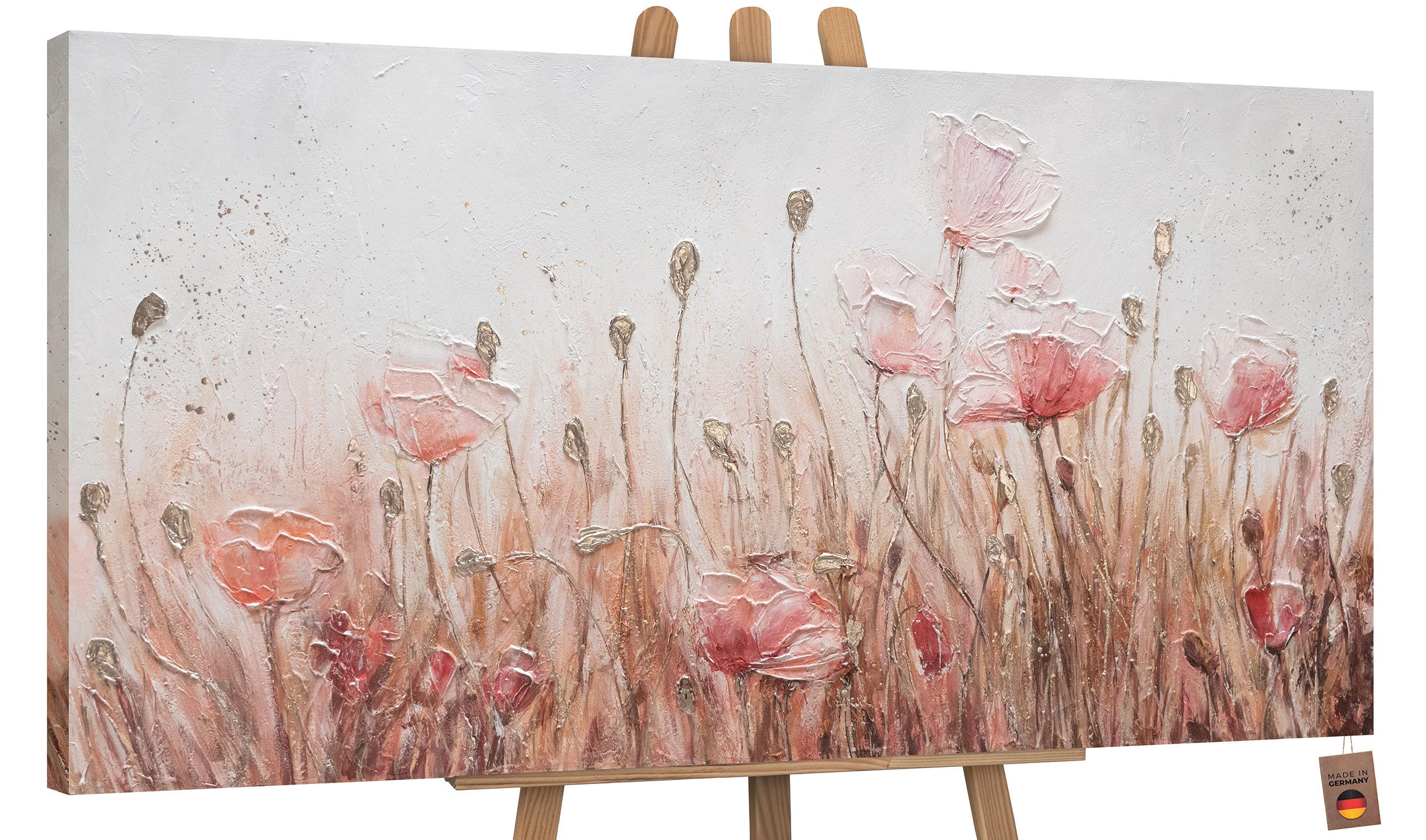 GEMÄLDE April auf Keilrahmen 100x50 cm - Rosa, Holz (100/50cm) - YS-art gallery