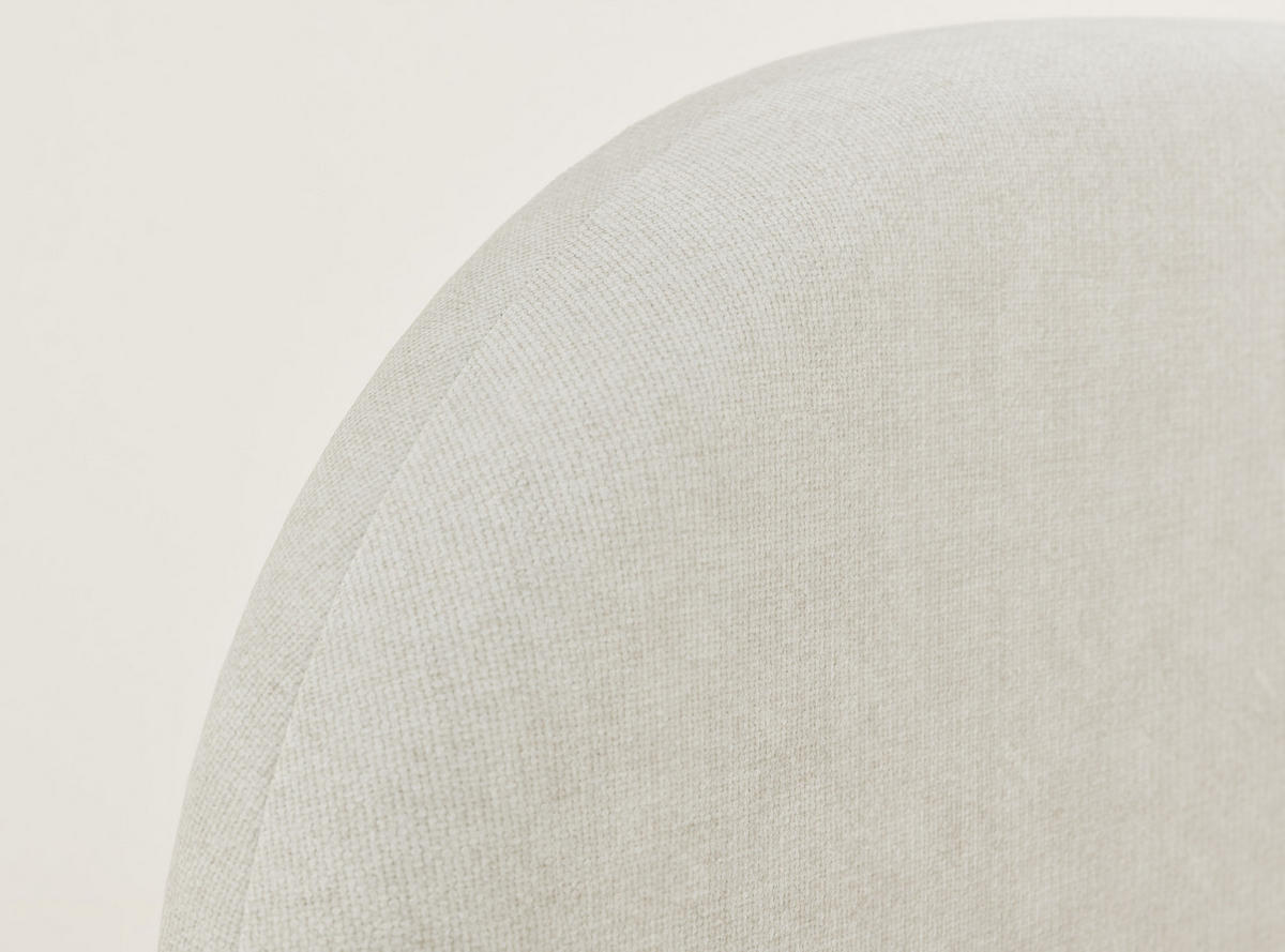 POLSTERBETT Maumere Creme 140/200 cm im Chenille-Stoff - Creme/Schwarz, Holz/Holzwerkstoff (140/200cm) - Maison de Reve