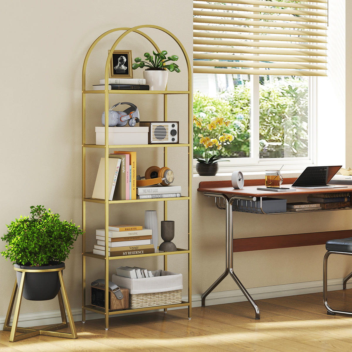 BÜCHERREGAL 60/30/175 cm Gold - Goldfarben, Metall (60/175/30cm)