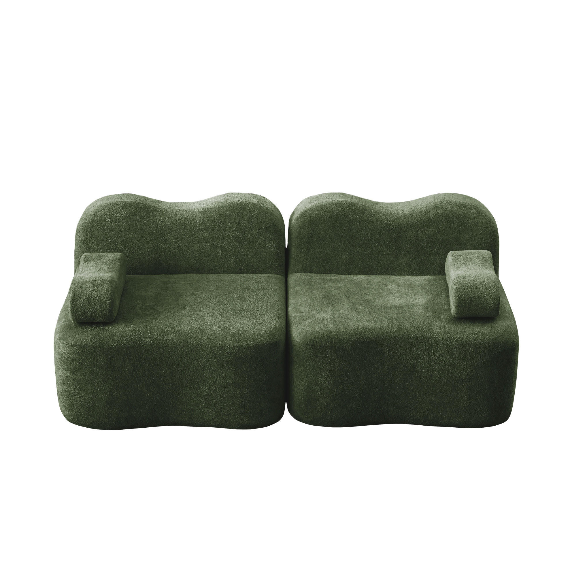 SOFA od baršuna u zelenoj boji - zelena, tekstil (98/70/192cm) - Flora Grace