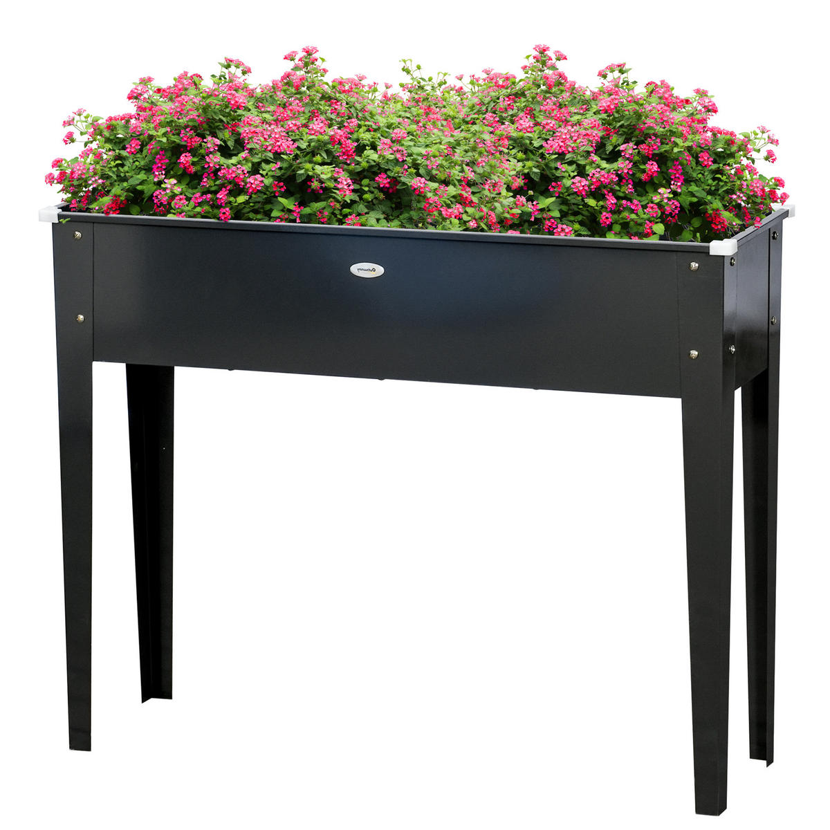 HOCHBEET DE-15979 mit Abflussloch Schwarz - Schwarz, Metall (100/80/30cm) - ComfortXL