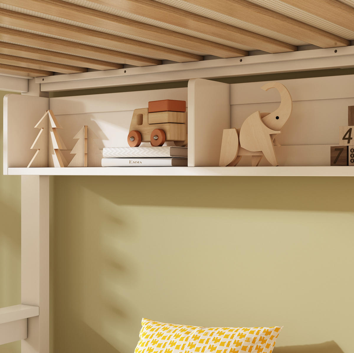 ETAGENBETT 90/140x200 cm in Weiß mit Kreidetafel und Stauraum - Weiß, Holzwerkstoff (90/200cm) - OKMYHOME