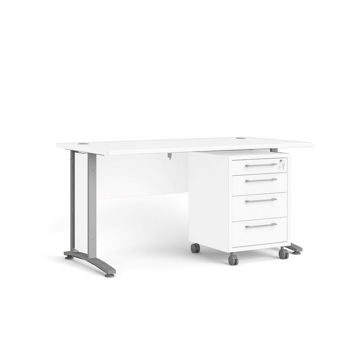 SCHREIBTISCH Weiß - Weiß, Holzwerkstoff (80/150/75cm) - ebuy24