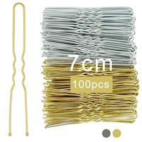 HAARNADELN 100 Stück Set 7 cm Silber Gold - Multicolor, Metall (4/1.5/7cm)