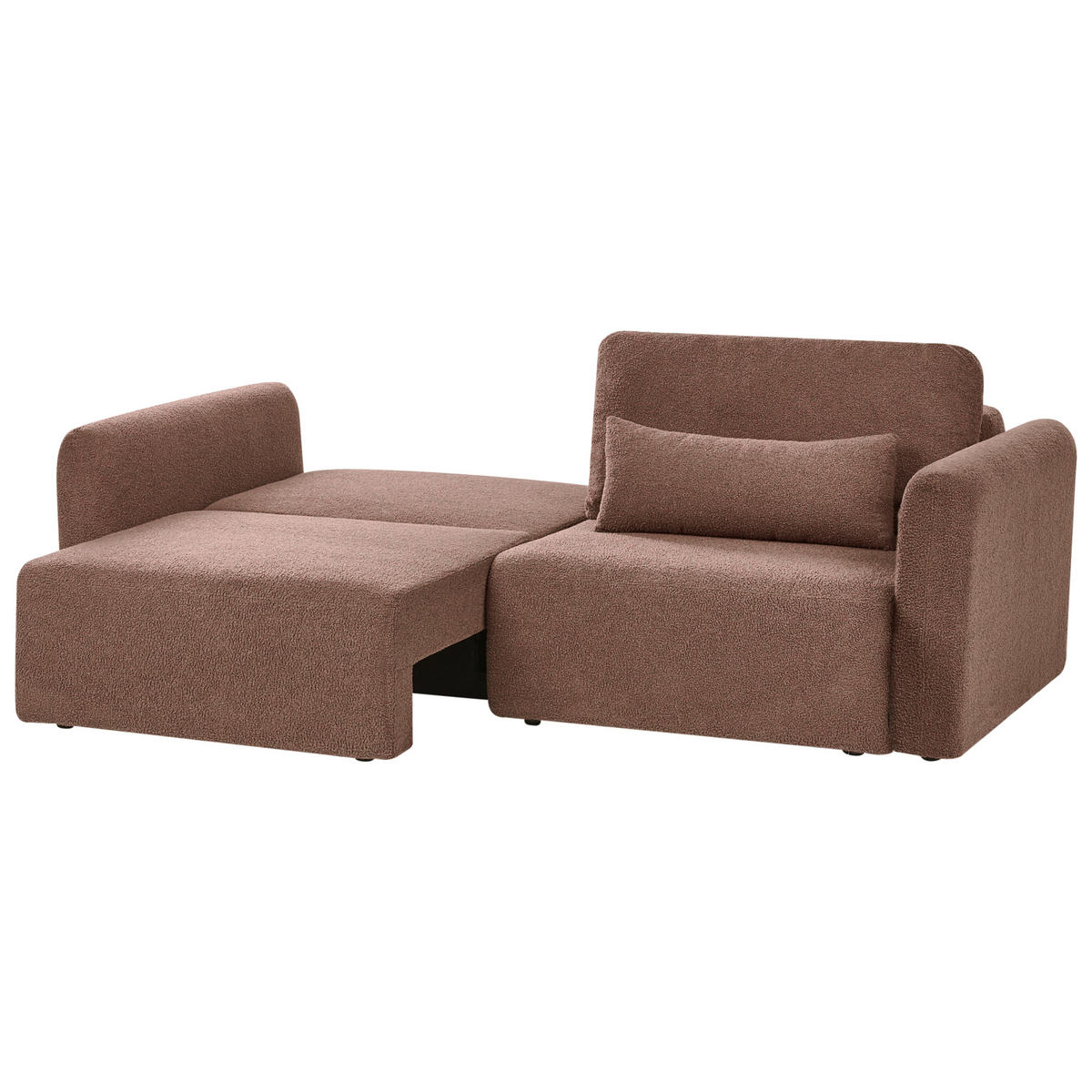 CANAPEA EXTENSIBILĂ cu 3 locuri bouclé maro cu spațiu de depozitare Vaxholm - maro, material textil (232/86/87cm) - Beliani