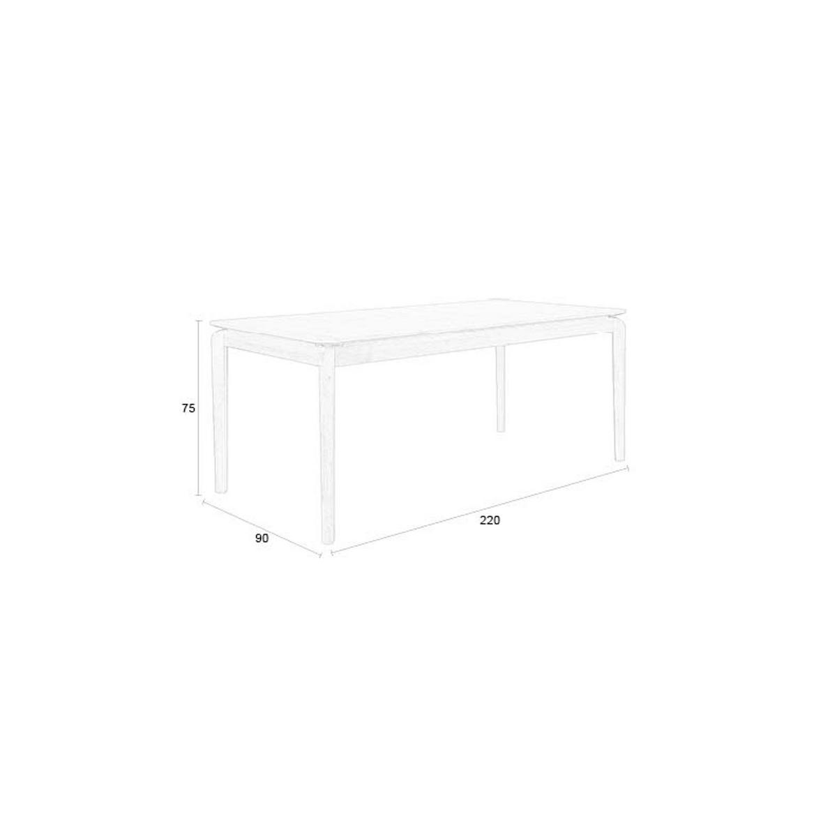 ESSTISCH Scout 220x90 cm Walnussfarbe - Braun, Holzwerkstoff (220/90/75cm) - Zuiver