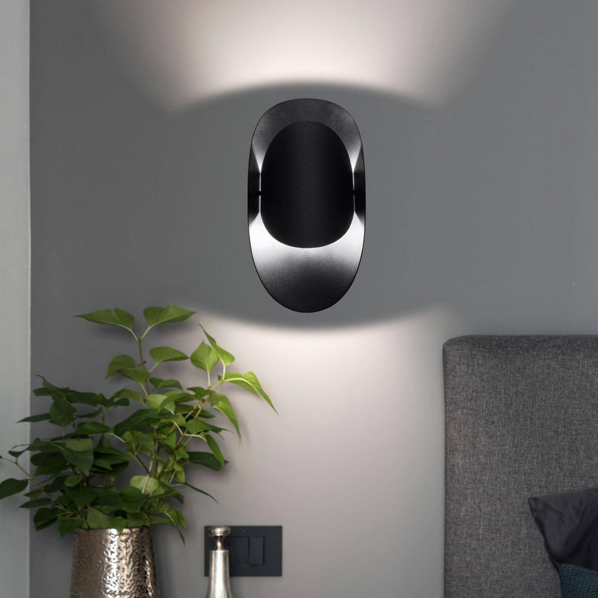 WANDLEUCHTE Stahl Schwarz TEAR - Schwarz, Metall (10/30/13cm)