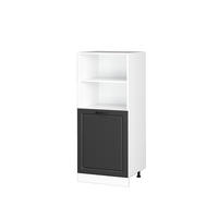 HERDUMBAUSCHRANK R-Line Anthrazit Landhaus 60 cm - Dunkelgrau/Anthrazit, Holzwerkstoff (60/143/57cm) - Vicco
