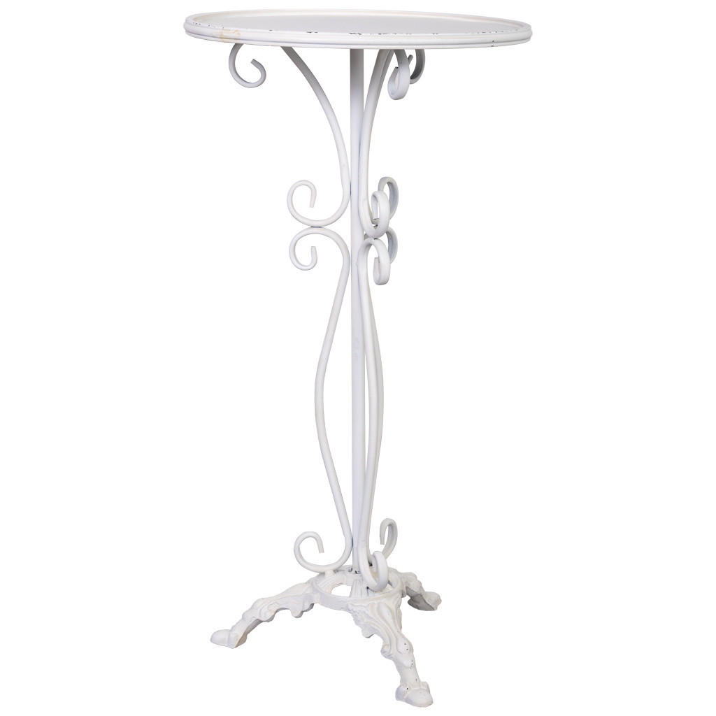 TISCH aus Metall, weiß, 40x77cm - Weiß, Metall (40/40/77cm) - Wanderlust