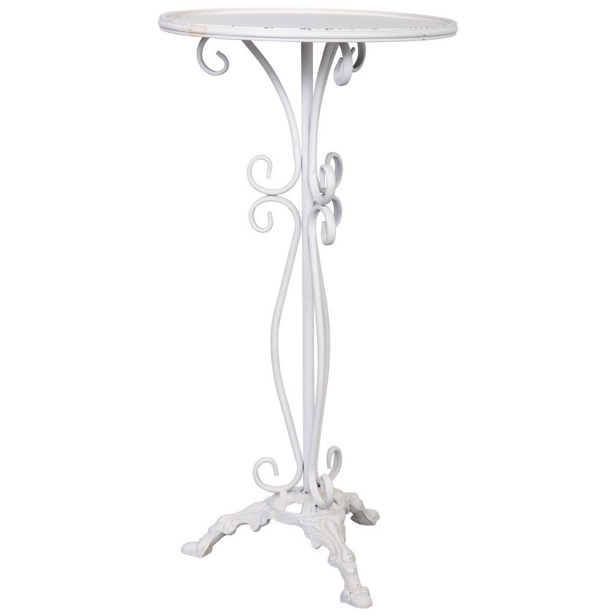 TISCH aus Metall, weiß, 40x77cm - Weiß, Metall (40/40/77cm) - Wanderlust