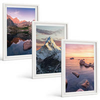 BILDER SET 3er Set - 40x60 cm Weißer Rahmen - Berglandschaften im Hintergrund - Weiß, Kunststoff (40/60cm) - TULUP