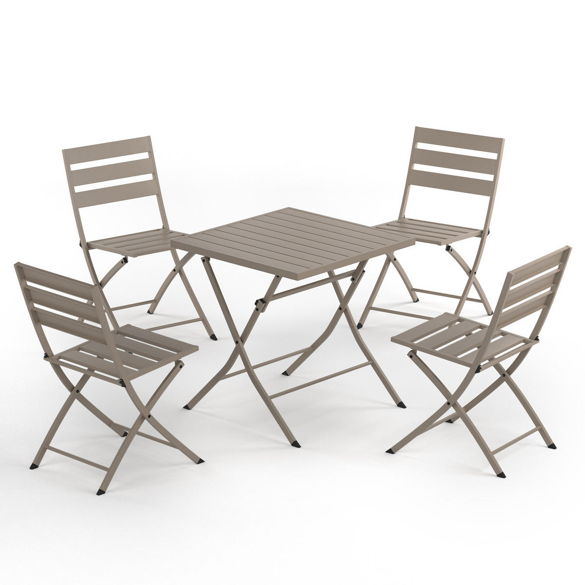 GARTENESSGRUPPE - 5-teilig - Stahl - Anthrazit - Taupe, Metall - home24