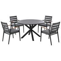 GARTENMÖBEL-SET 4-Sitzer Schwarz Metall Maletto/taviano - Schwarz, Metall - Beliani