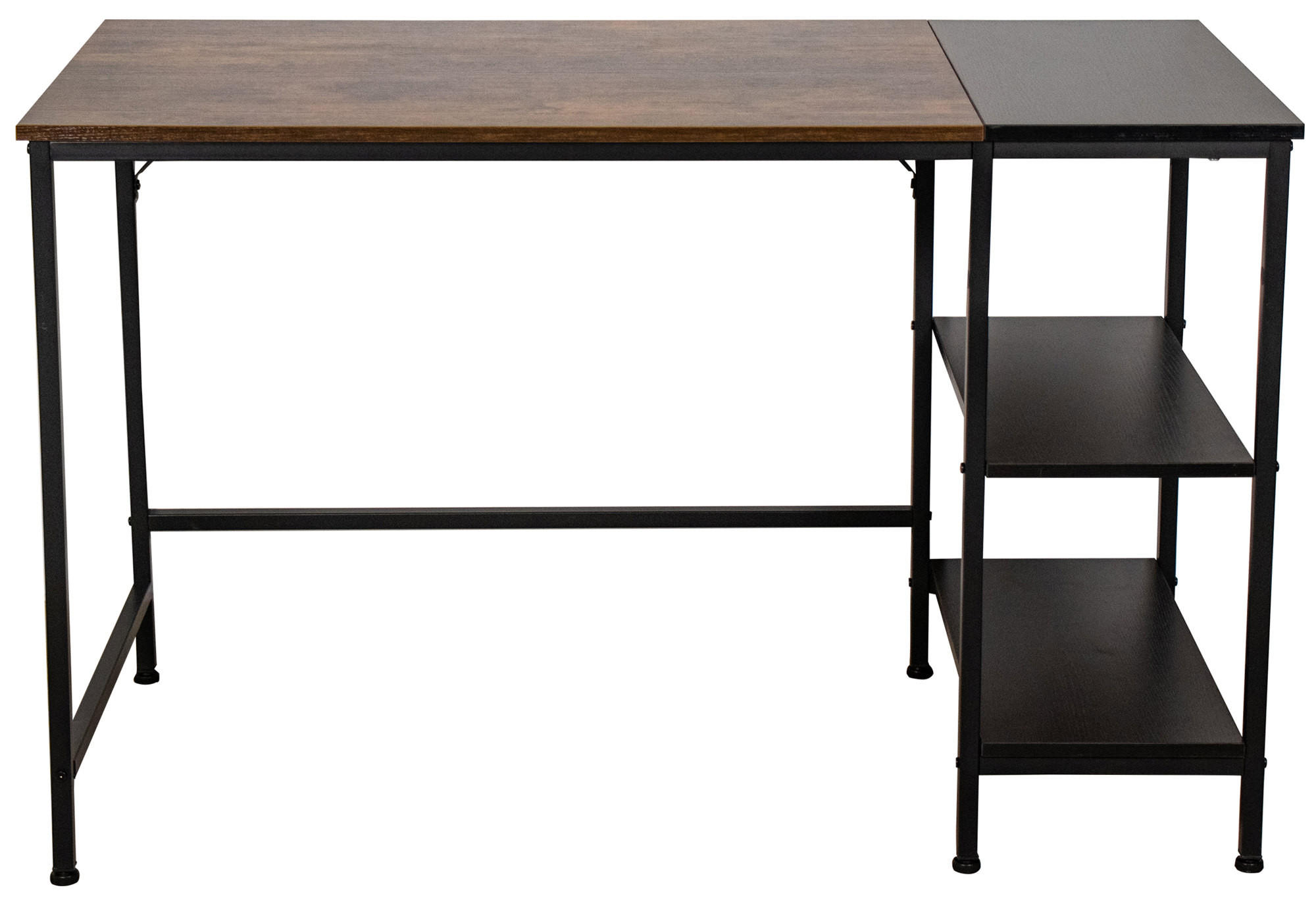 SCHREIBTISCH 120/60/75 cm Holz schwarz/braun - Schwarz/Braun, Holz/Metall (60/120/75cm) - CLP