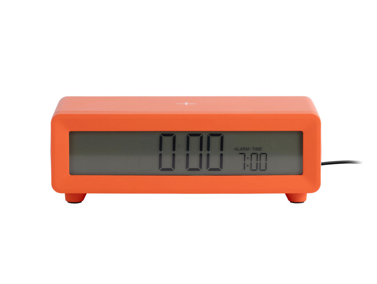 WECKER Berlin LCD with Charger - Orange - 8/4,5 cm - Orange, Kunststoff (8/4/8cm) - Karlsson