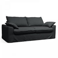 3-SITZER-SOFA, Stoff, Grau - Grau, Textil (97/88/205cm) - Oviala