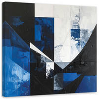 LEINWANDBILD 3D und geometrisch 50x50cm - Blau, Textil (50/50cm) - Feeby