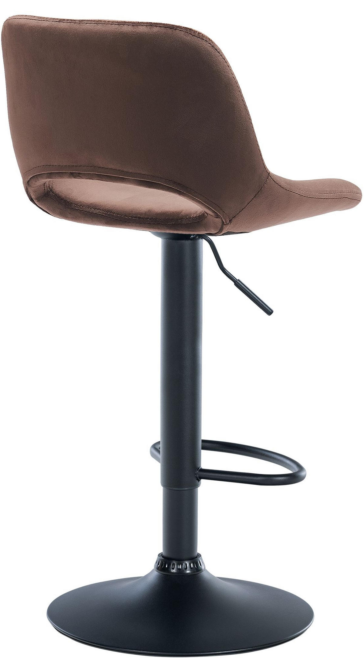 BARHOCKER 2er Set Samt braun - Schwarz/Braun, Textil/Metall (42/86/46cm) - CLP