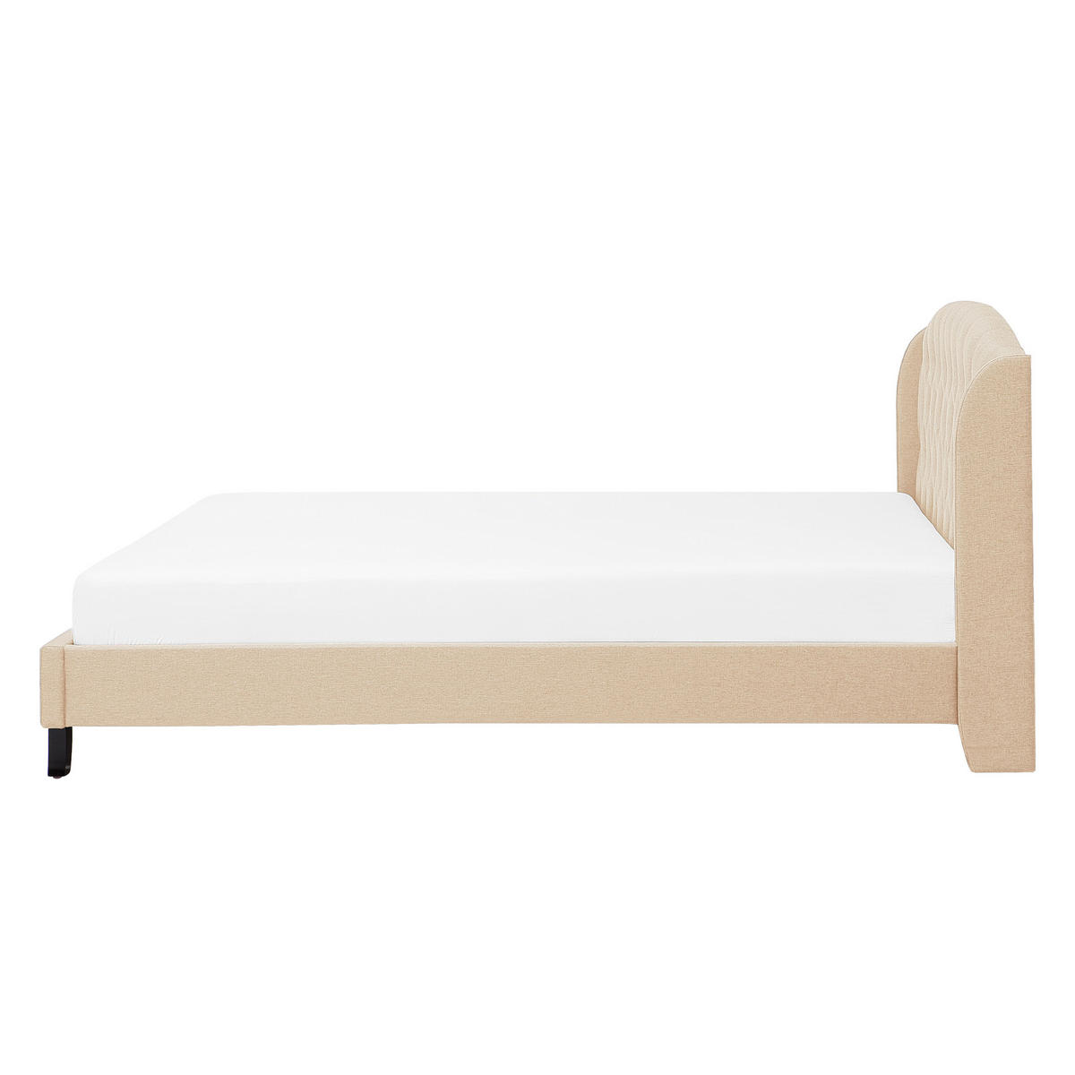 POLSTERBETT 140/200cm Beige Bordeaux - Beige, Textil (140/200cm) - Beliani