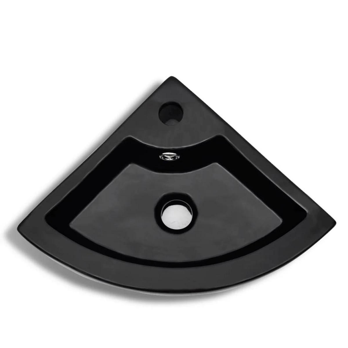 WASCHBECKEN Kress 45/32/12.5 cm - Schwarz, Keramik (45/12.5/32cm) - Nettlife