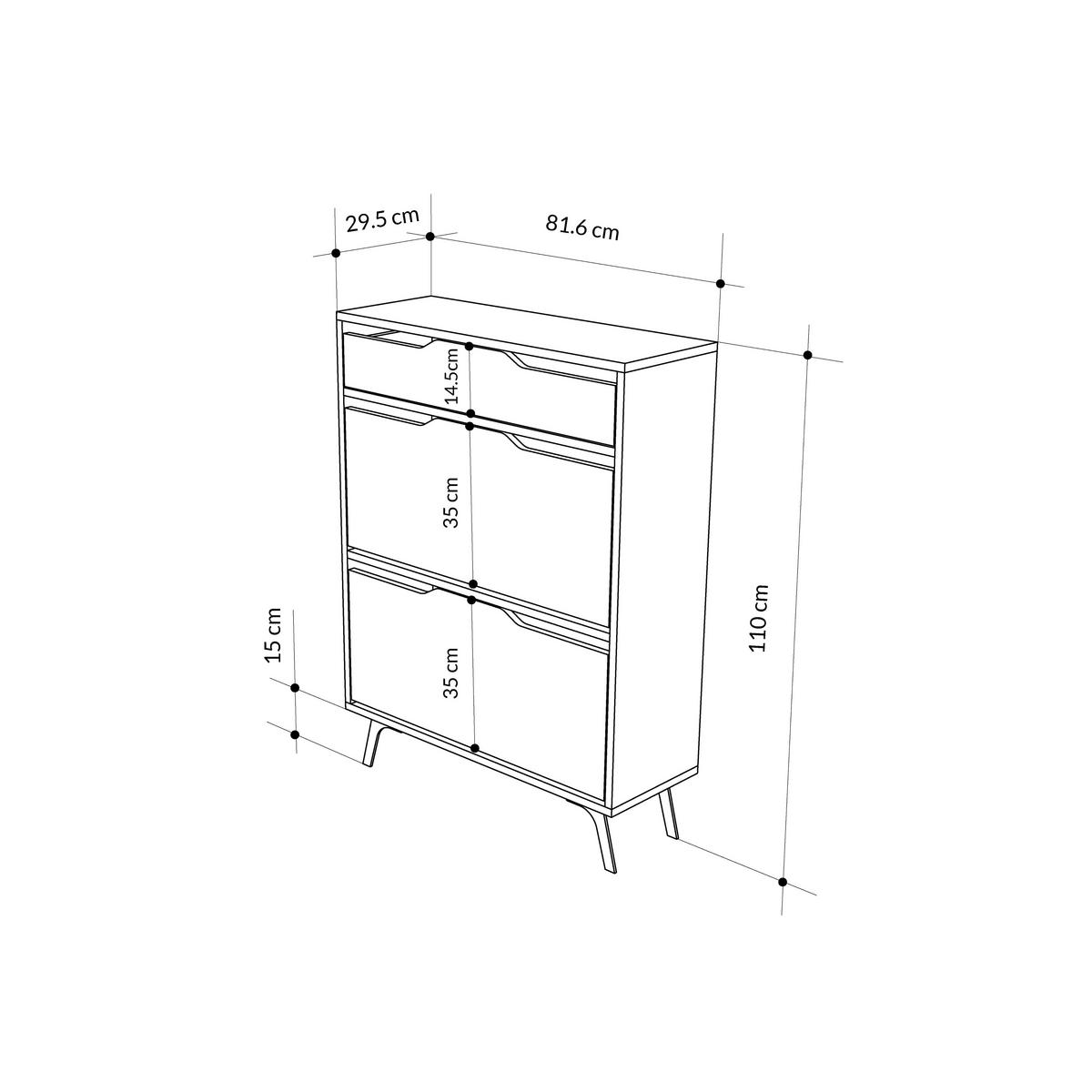 SCHUHSCHRANK Asta Mocha 82/110/29.5 cm - Mokka, Holzwerkstoff (81.6/110/29.5cm) - Decortie