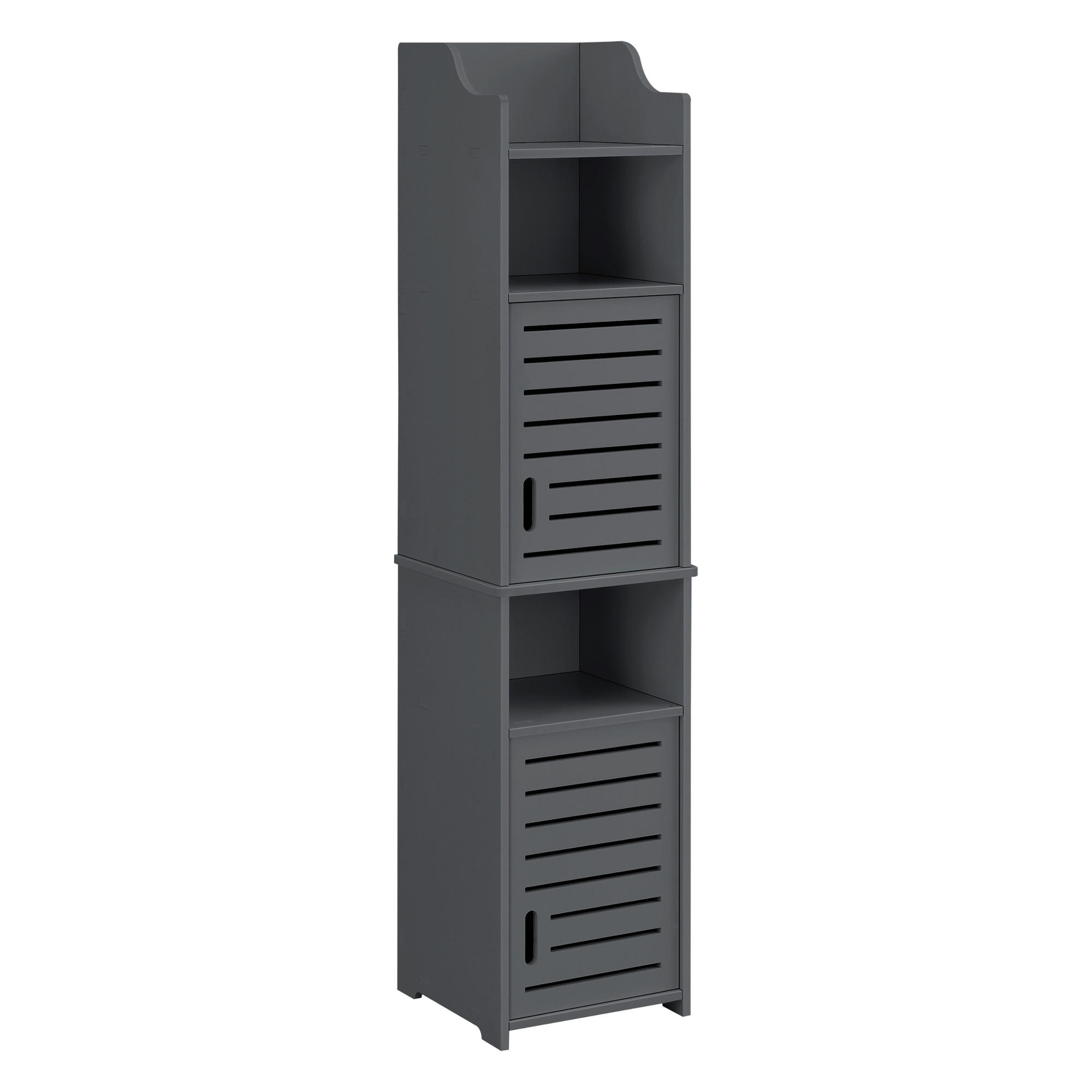 HOCHSCHRANK Mora - Dunkelgrau, Kunststoff (32/135/32cm) - [en.casa]