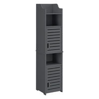 HOCHSCHRANK Mora - Dunkelgrau, Kunststoff (32/135/32cm) - [en.casa]