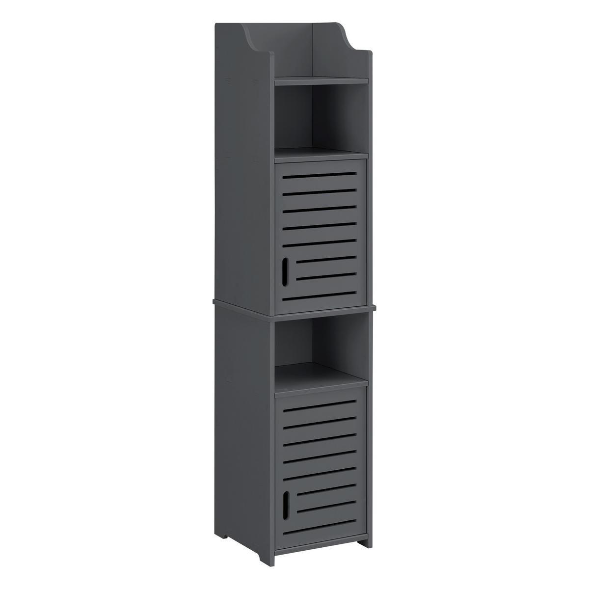 HOCHSCHRANK Mora - Dunkelgrau, Kunststoff (32/135/32cm) - [en.casa]