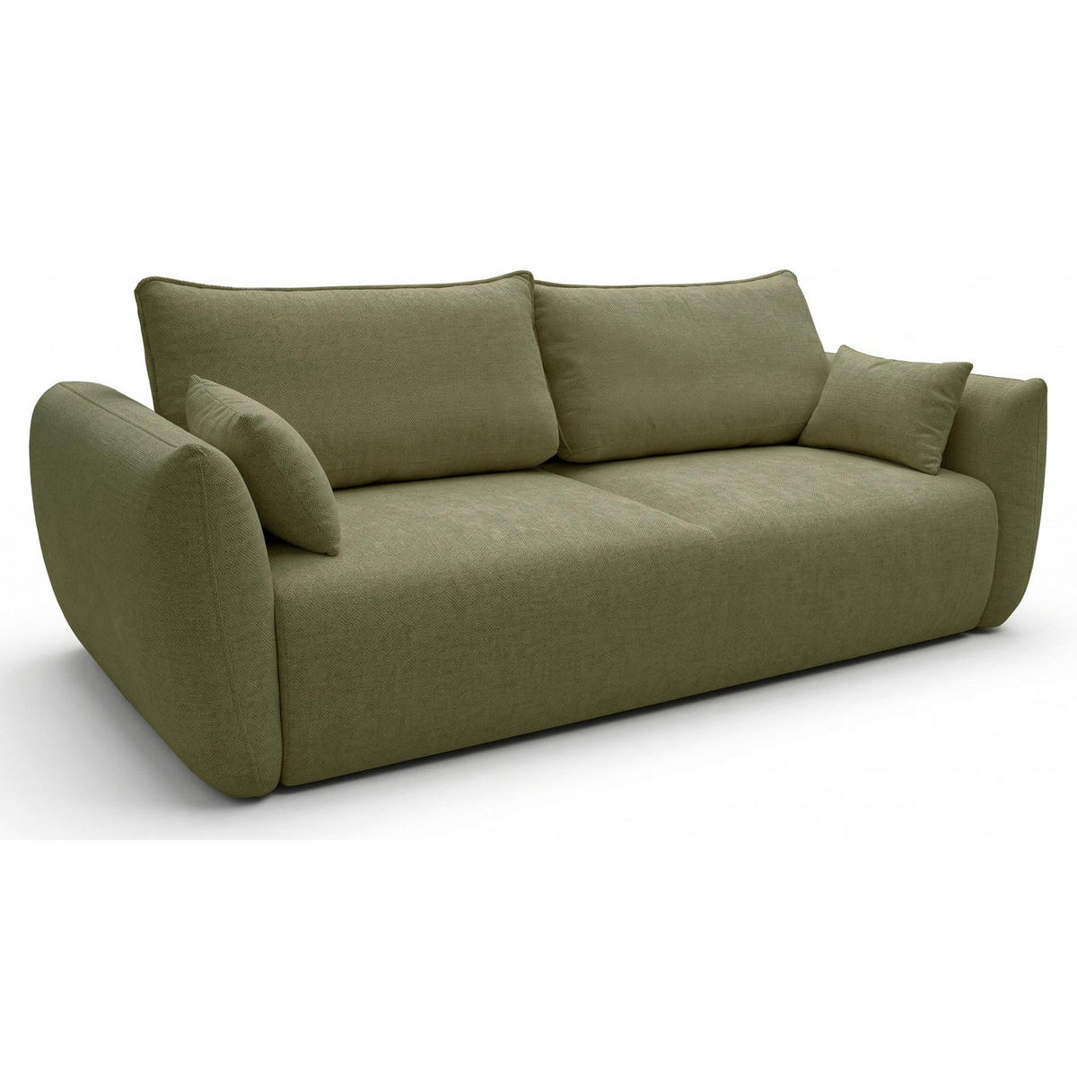 3-SITZER SCHLAFSOFA Zordo Chenille Oliv - Schwarz/Olivgrün, Kunststoff/Textil (238/91/102cm) - Selsey