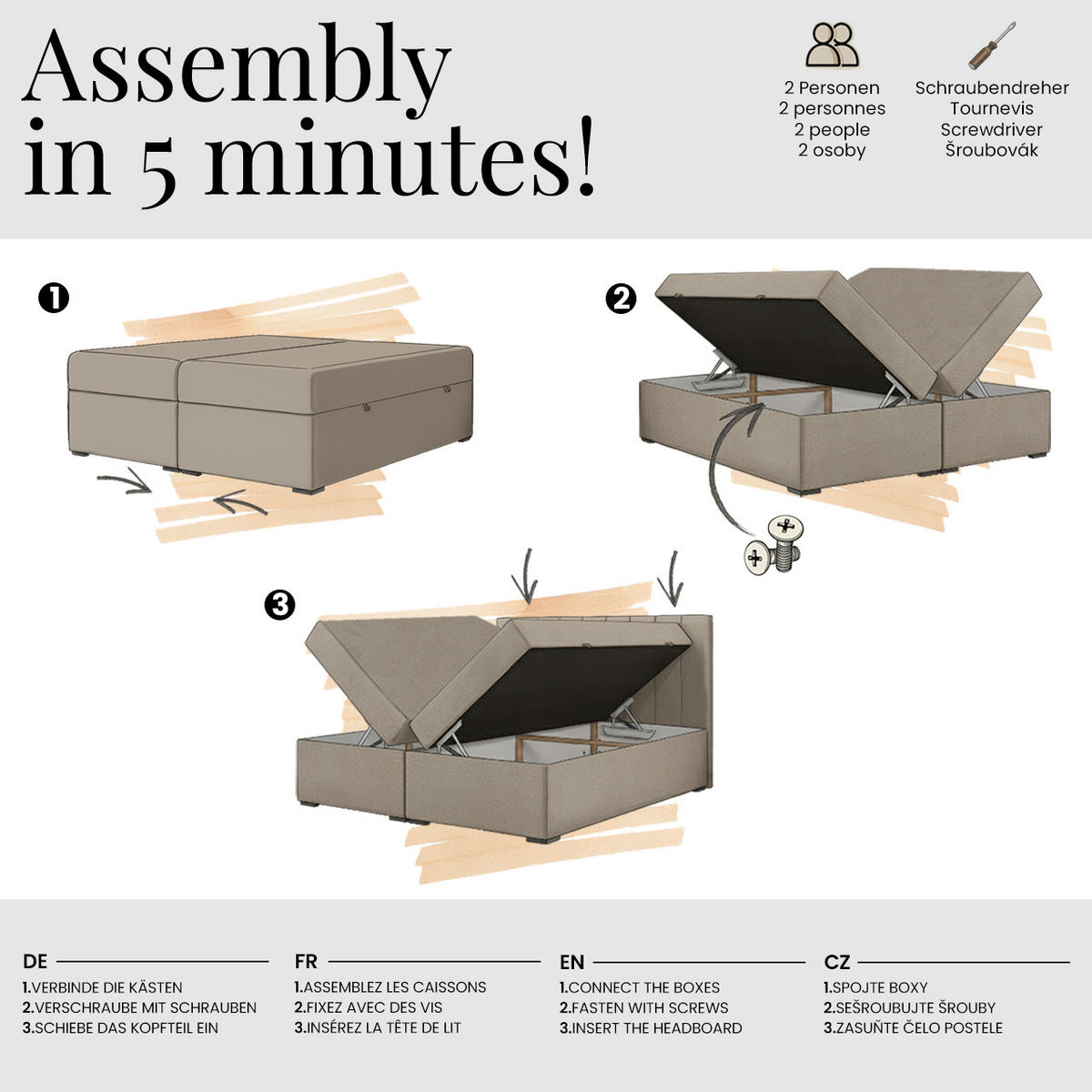 BOXBETT TILIANO 200/200 - Dunkelgrün Cord - H4 - Dunkelgrün, Textil (200/200cm) - MKS