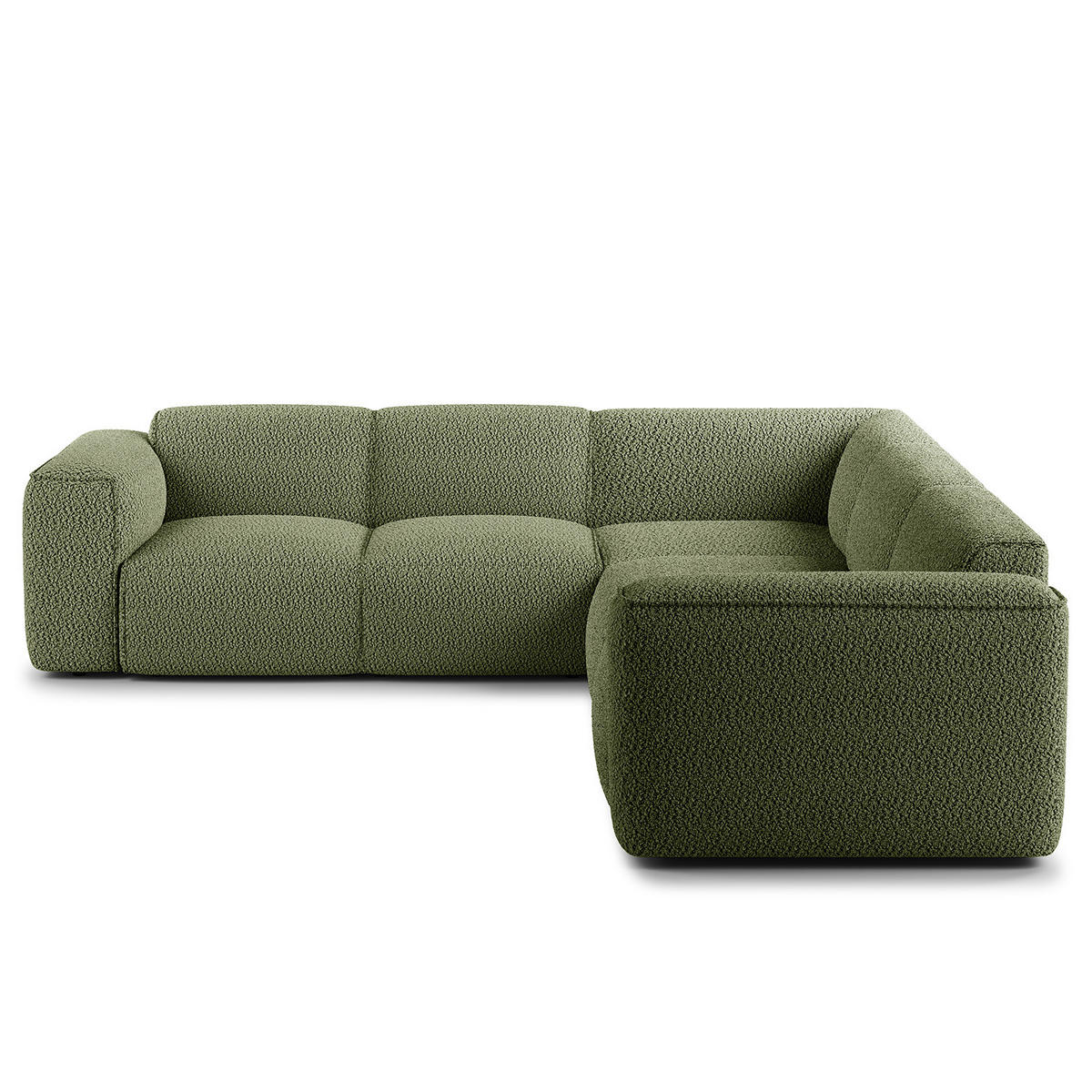 ECKSOFA mit Rundecke - Schwarz/Grün, Kunststoff/Textil (325/260cm) - home24