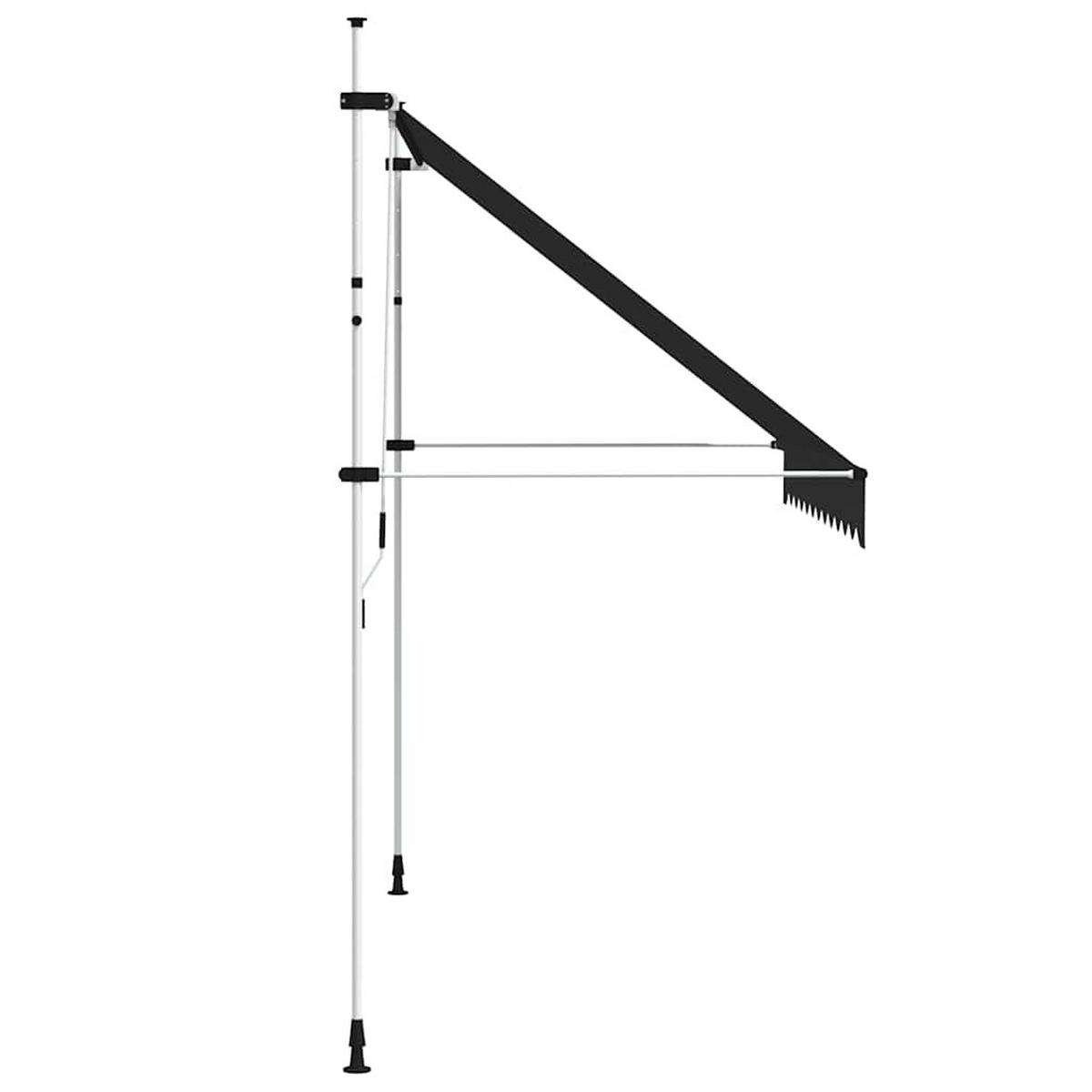 EINZIEHBARE Markise Handbetrieben 300 cm Anthrazit - Anthrazit, Textil (300/1/1cm) - furnicato