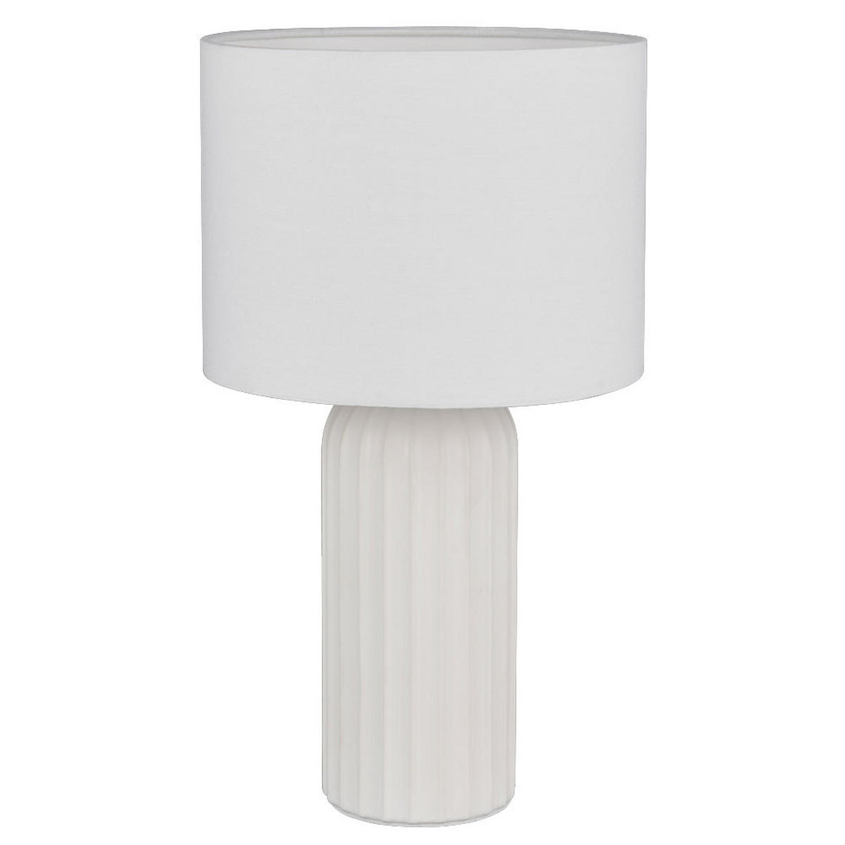 TISCHLEUCHTE Keramik Weiß - Weiß, Textil (20/20/36cm)