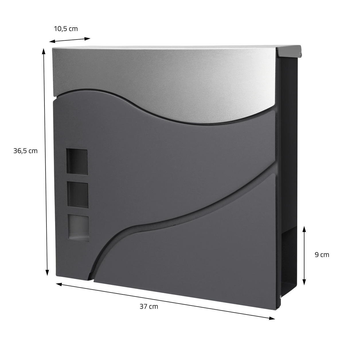 BRIEFKASTEN Anthrazit-Silber mit bepflanzbarem Ständer - Anthrazit, Metall (120cm) - ECD-Germany