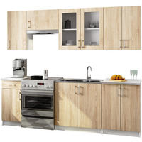 KUCHYŇSKÝ BLOK Bílá, dub Sonoma 203/240/44,5 - bílá, kompozitní dřevo (240/203/44.5cm) - RAUMHIRSCH FURNITURE