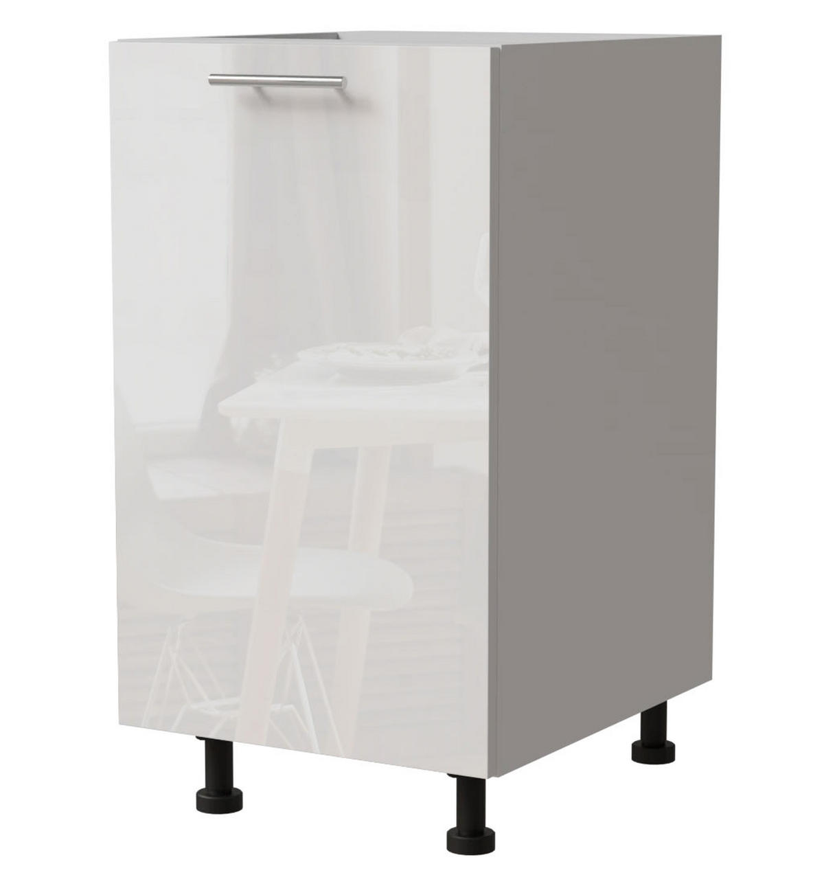 KÜCHENUNTERSCHRANK Essen D1D/45 Weiß Hochglanz / Weiß Matt 45 / 50 / 82cm - Weiß Hochglanz/Weiß, Holz/Holzwerkstoff (45/82/50cm) - Feldmann-Wohnen