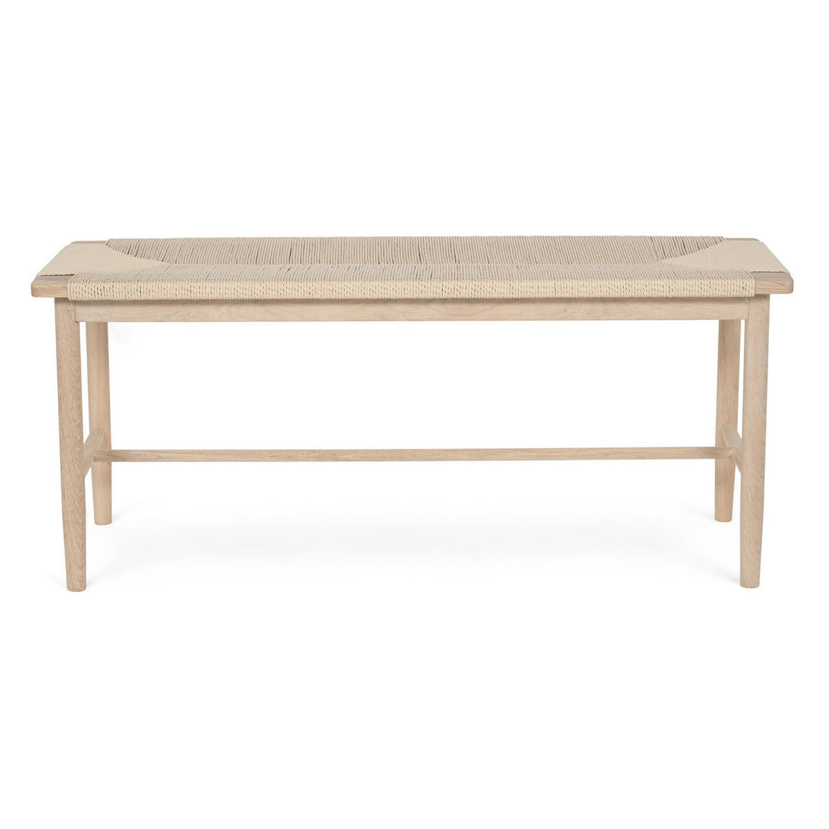 SITZBANK 110/35/47 cm Rattan / Eiche Eiche bianco - Eiche Bianco/Eichefarben, Holz/Papier (110/47/35cm) - Furnhouse