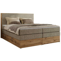BOXBETT WOOD CLASSIC KING 140/200 - Dunkelbeige Strukture - H4 - Cappuccino, Textil (140/200cm) - MKS